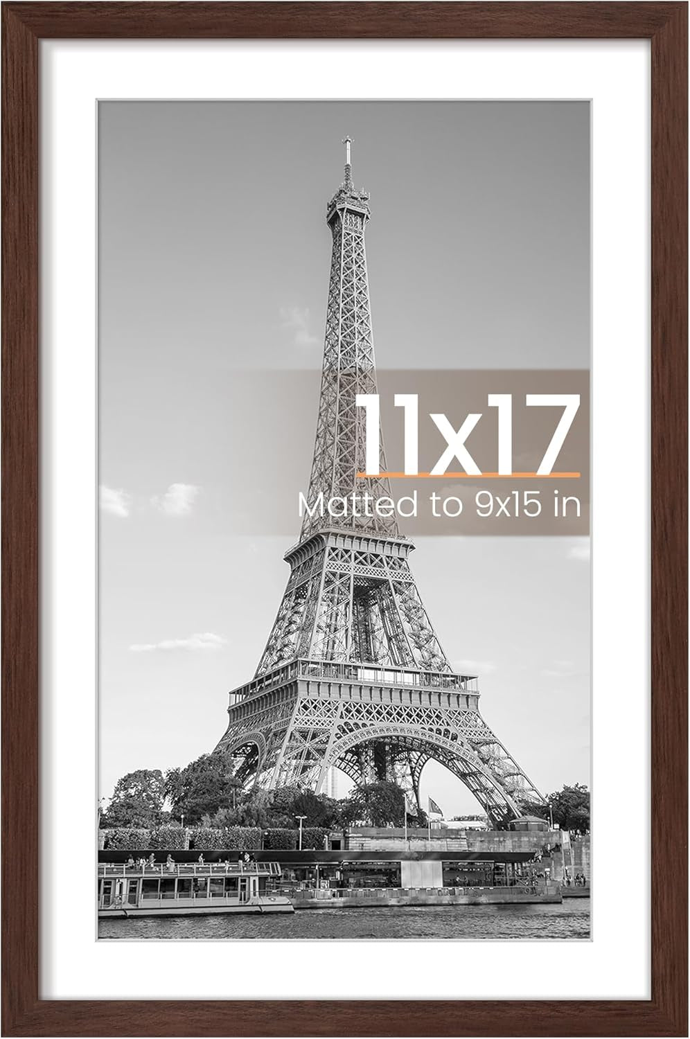 8.5x11 Black Picture Frame – Wall Hanging Display with Mat