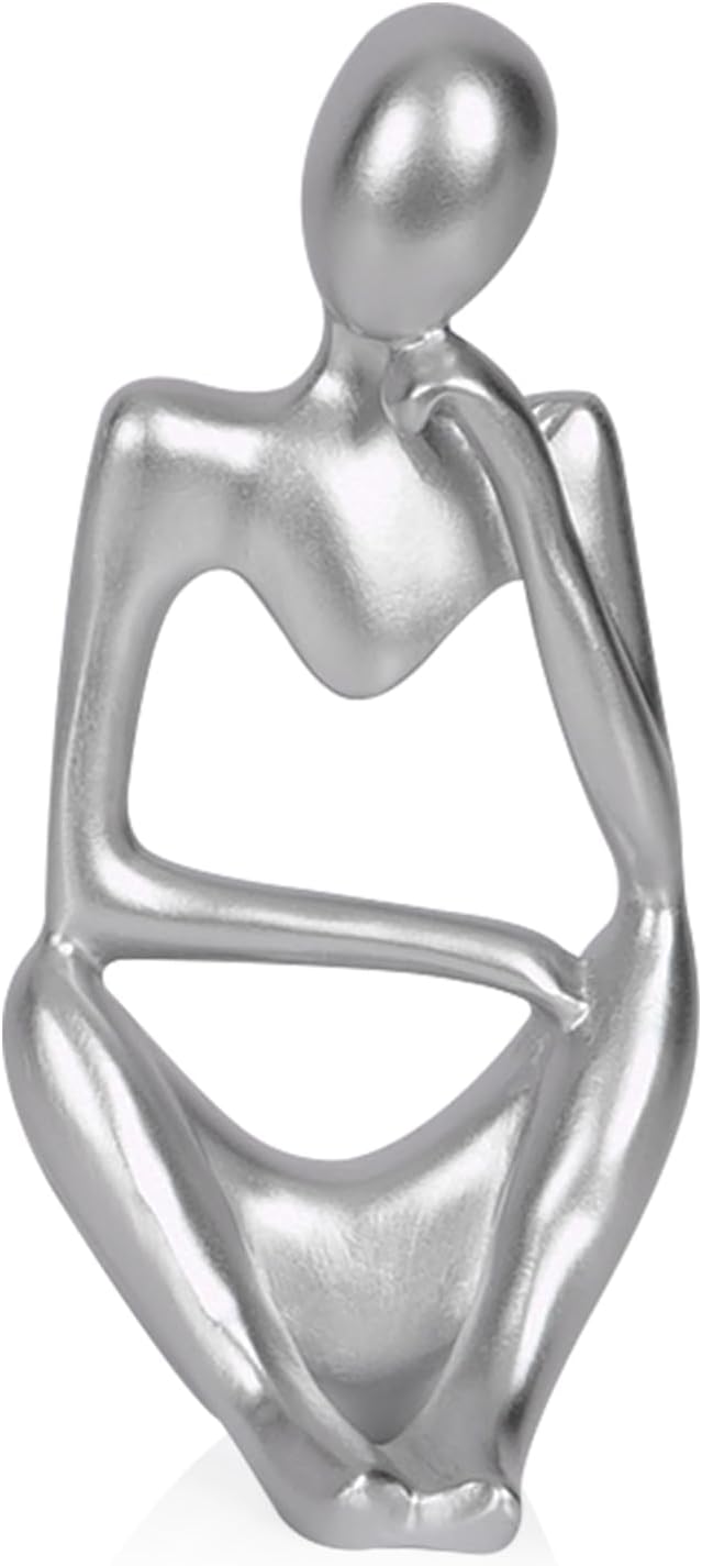 Abstract Thinker Resin Sculpture – Sandstone Home Decor