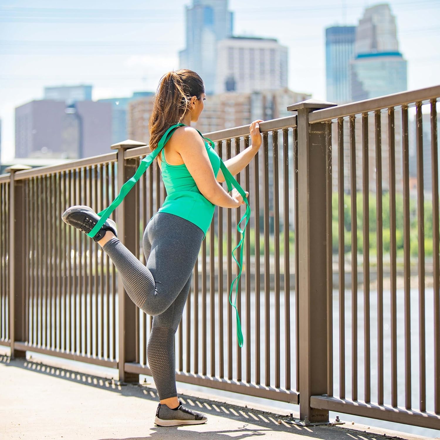 the Original Stretch Out Strap with Exercise Book, for Flexibility and Mobility Exercises. Stretch Out Straps for Physical Therapy, Yoga Stretching Strap and Knee Therapy Strap. Made in the USA
