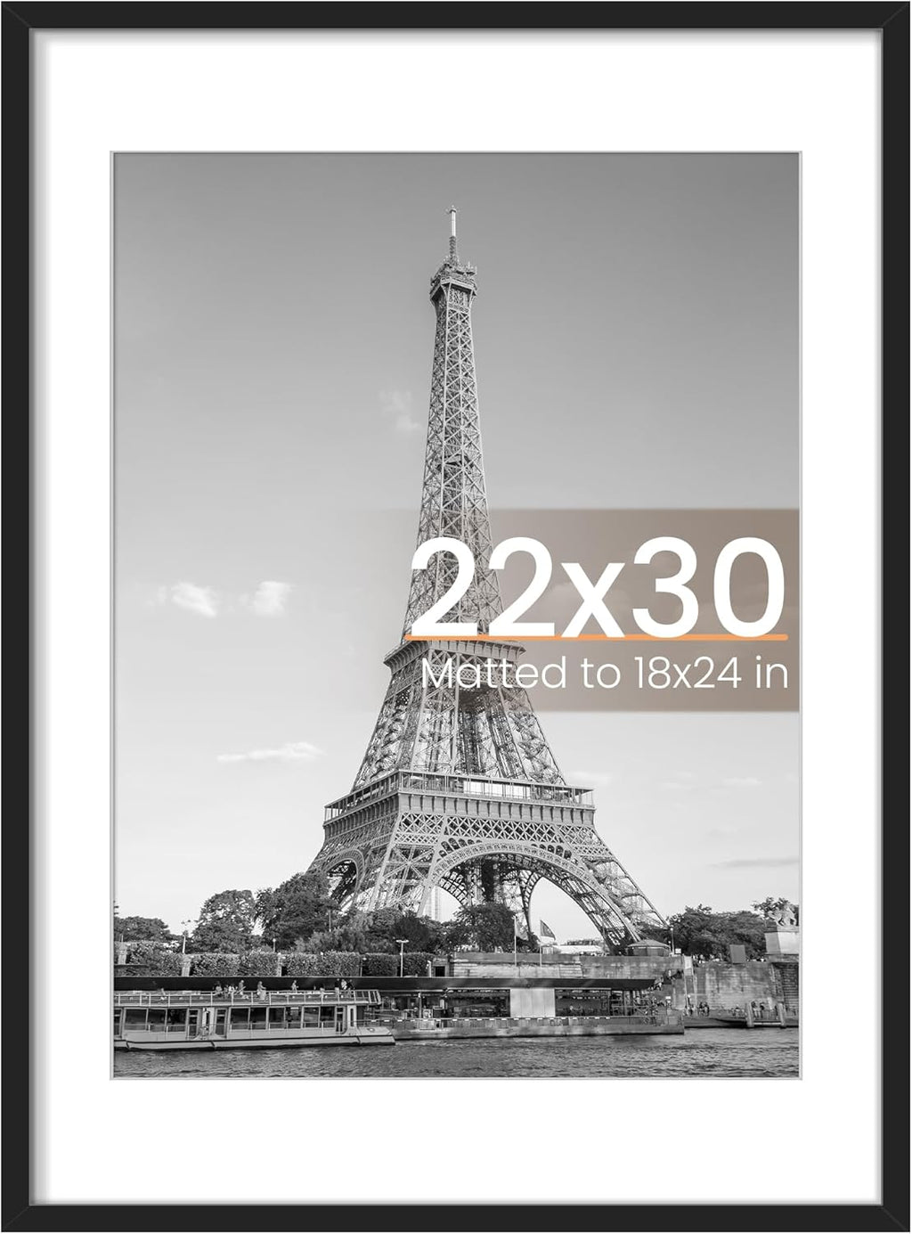 8.5x11 Black Picture Frame – Wall Hanging Display with Mat