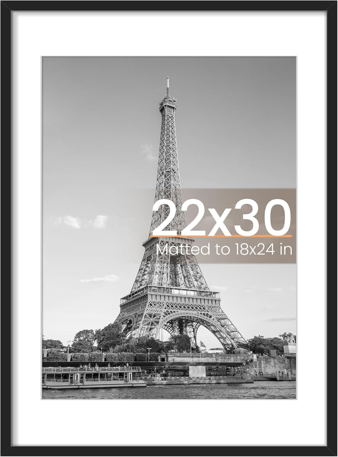 8.5x11 Black Picture Frame – Wall Hanging Display with Mat