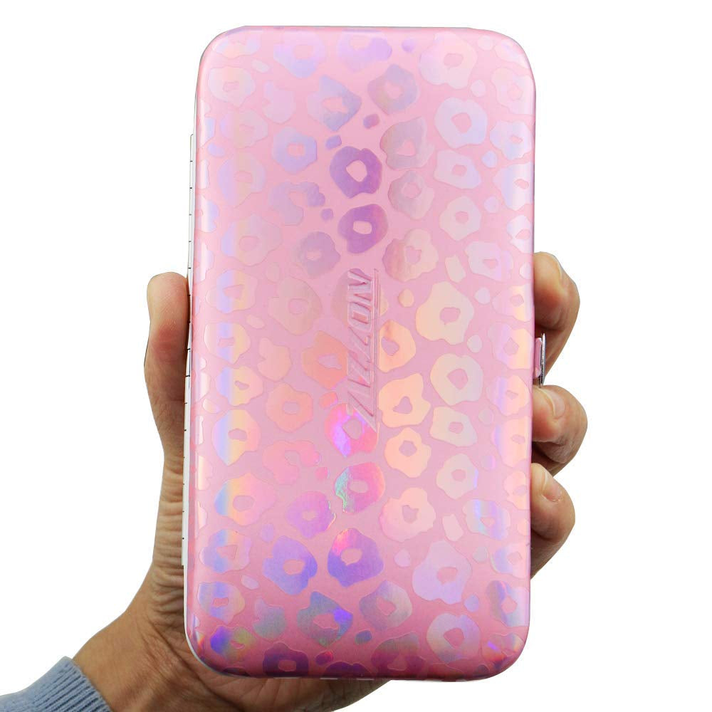 Nail Clippers Kit Manicure Pedicure Set with Holographic Case(Pink)