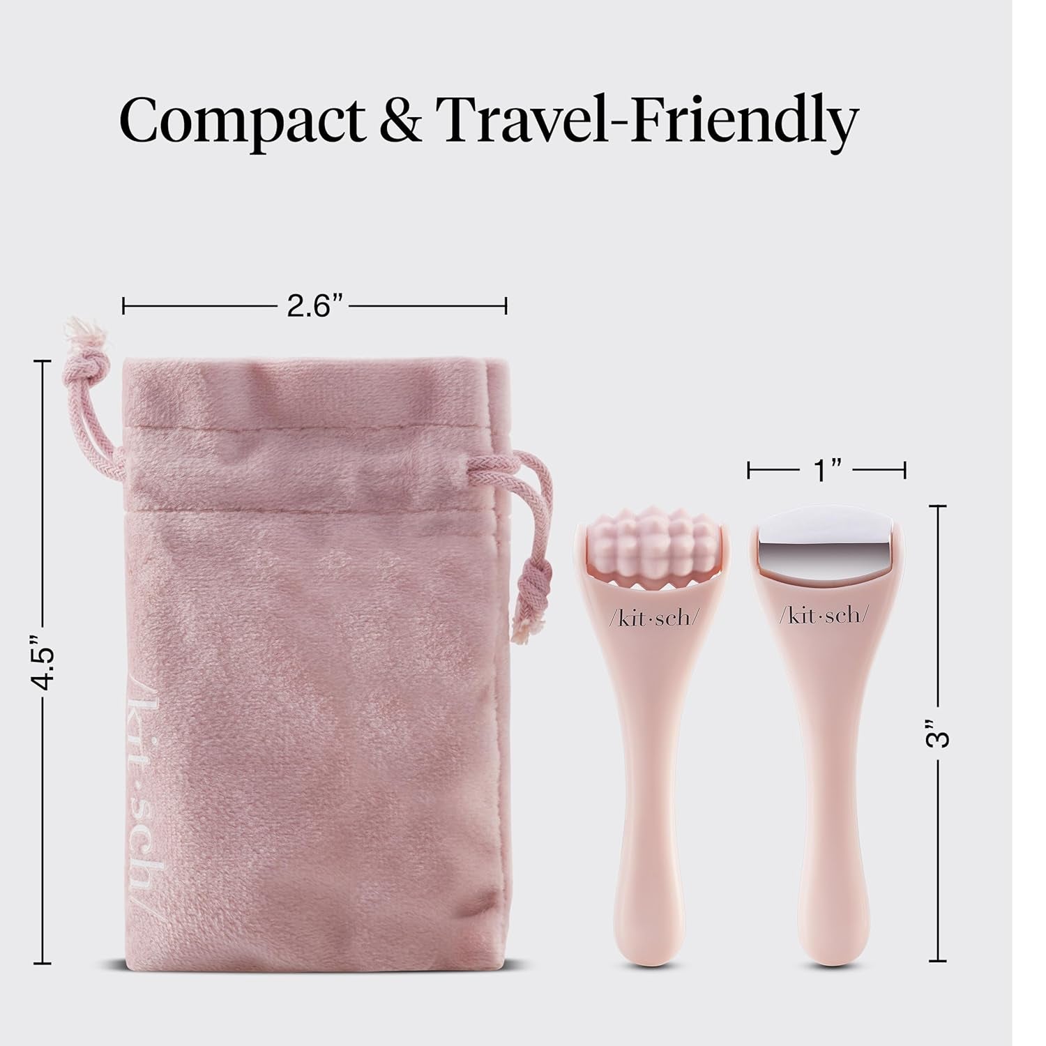 Mini Facial Roller & Ice Face Roller Skin Care Tool Set – Stainless Steel Face Rollers to Reduce Puffiness, Redness & Headaches, Great Irritation Relief & Spa-Like Experience Anywhere - Blush