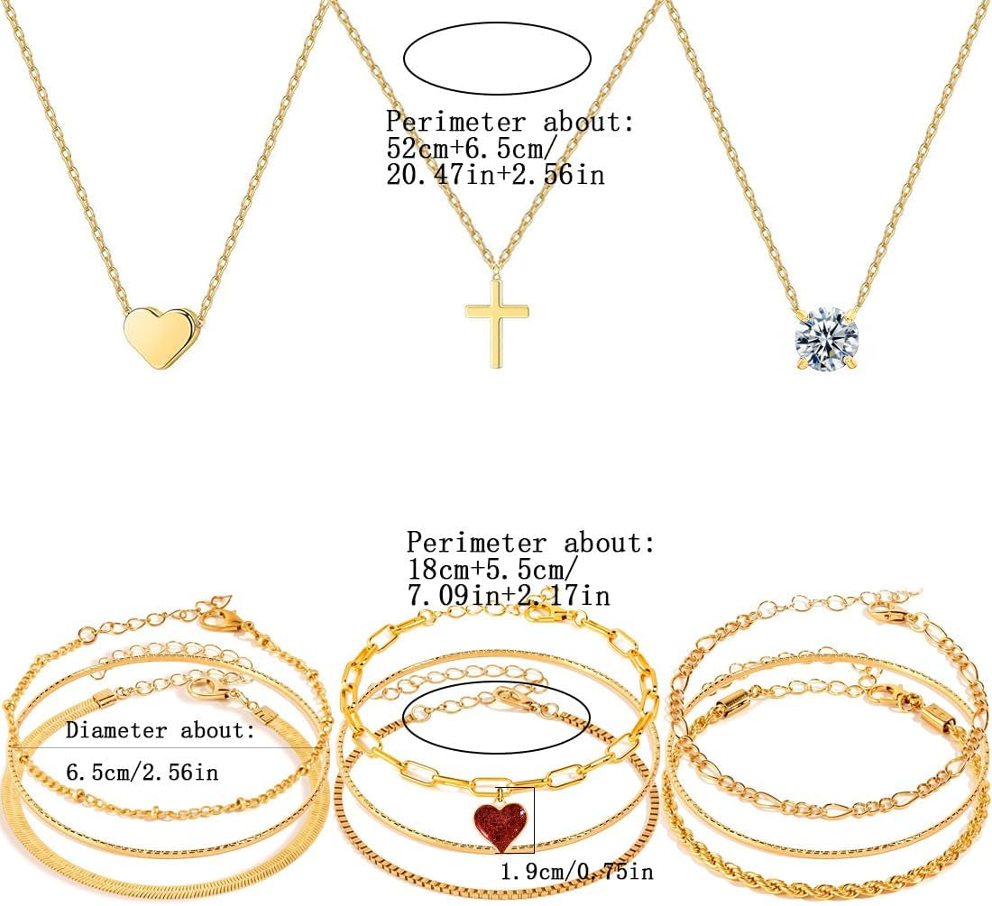 Golden Jewelry Sets for Women Fashion Costume Jewelry Includ Necklace Bracelet Rings Earrings Set