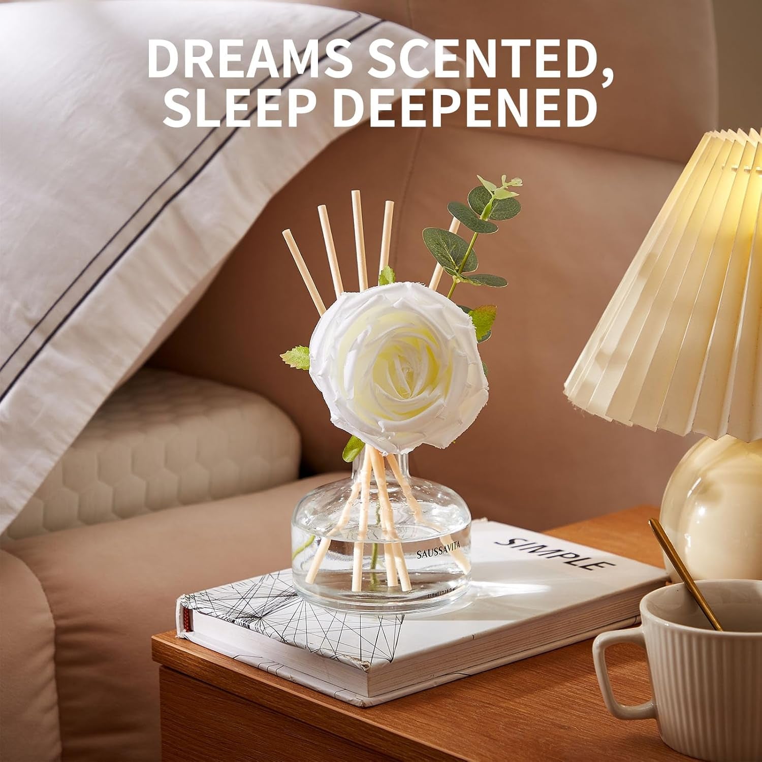 Reed Diffusers Set, 7.10 Oz Flower Scented Diffuser with 7 Sticks, Long Lasting Home Fragrance for 120 Days, Perfect for Bathroom, Shelf Decor, Air Fresheners