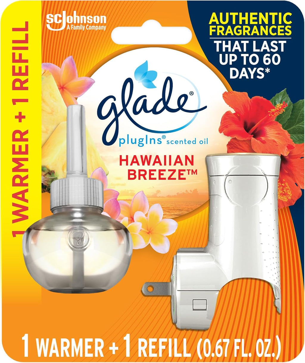 Plugins Refills Air Freshener Starter Kit, Cashmere Woods, Scented and Essential Oils for Home and Bathroom, 0.67 Fl Oz, 1 Warmer + 1 Refill