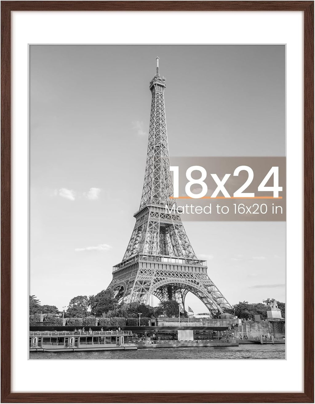 8.5x11 Black Picture Frame – Wall Hanging Display with Mat