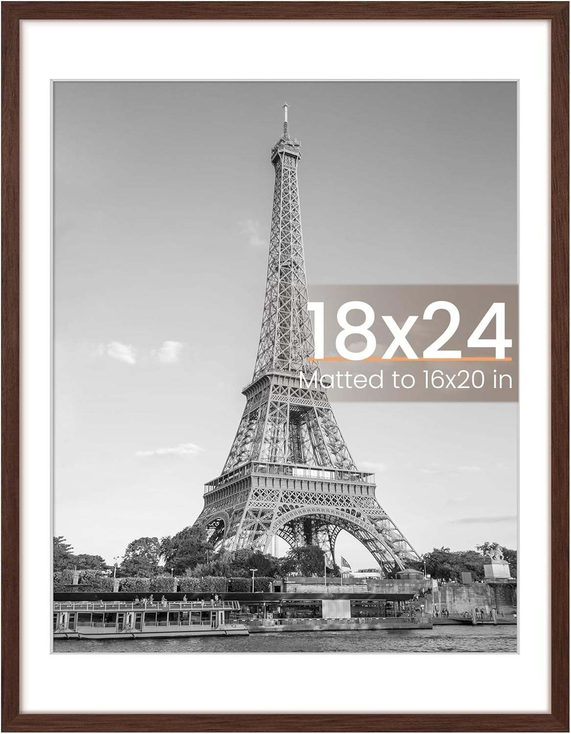8.5x11 Black Picture Frame – Wall Hanging Display with Mat