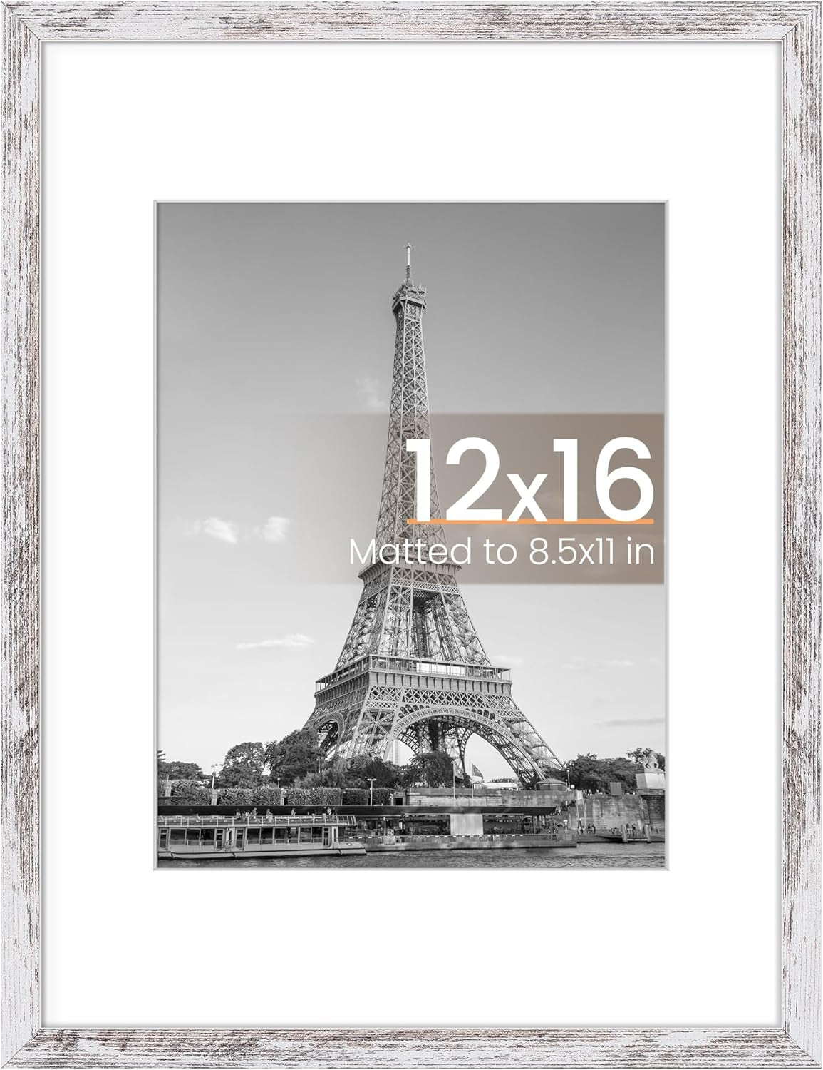 8.5x11 Black Picture Frame – Wall Hanging Display with Mat