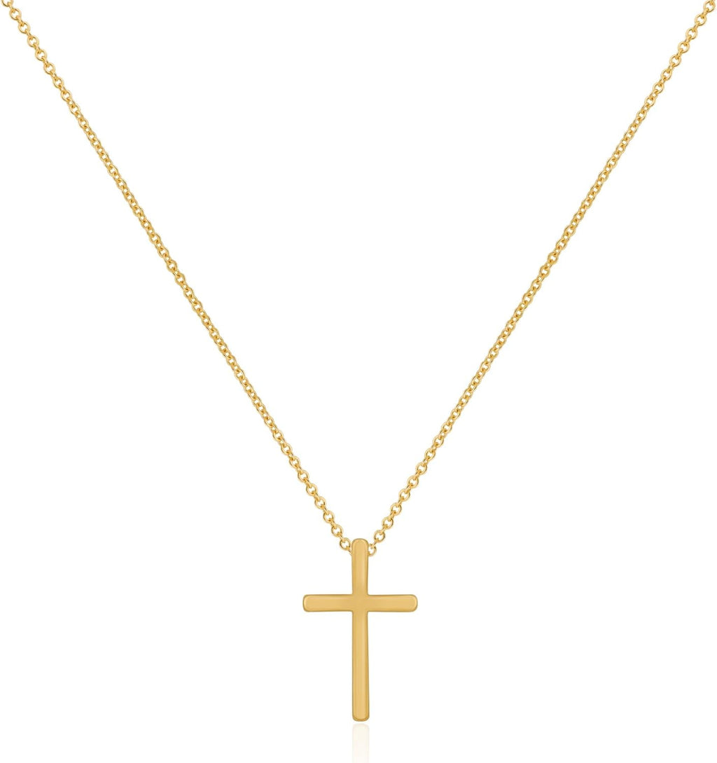 Cross Necklace for Women,Double Cross Necklace 14K Gold Plated Cross Pendant Necklace Dainty Gold Cross Necklaces for Women Trendy Small Cross Charm Necklace Simple Cute Choker Necklaces Gold Jewery