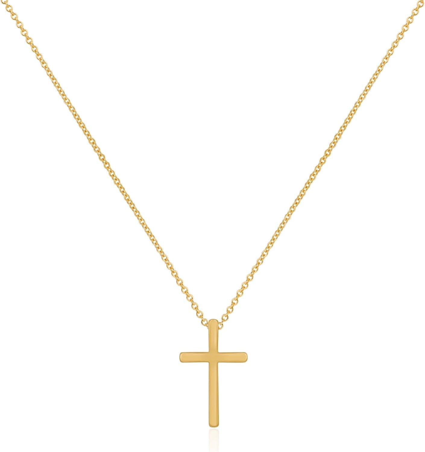 Cross Necklace for Women,Double Cross Necklace 14K Gold Plated Cross Pendant Necklace Dainty Gold Cross Necklaces for Women Trendy Small Cross Charm Necklace Simple Cute Choker Necklaces Gold Jewery