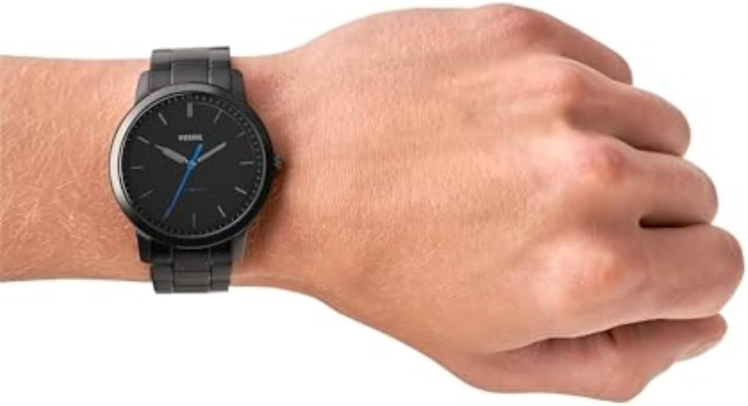 Men'S Minimalist Quartz Watch, Stainless Steel Black Three-Hand Watch for Men, Color: Black