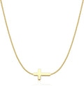 Cross Necklace for Women 14K Gold Silver Plated Dainty Small Cross Pendant Choker Simple Trendy Cute Cross Charm Chain Necklace Easter Basket Stuffers Baptism Religious Faith Jewelry Gift
