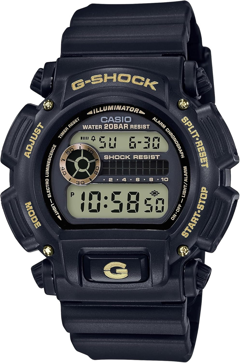 DW9052 Series | Men’S Digital Watch | G-Shock | 1/100 SEC Stop Watch | Countdown Timer | LED Light | 200M WR | Shock Resistant | Multi Alarm | Auto Calendar | Dual Time | 2 Yr Batt
