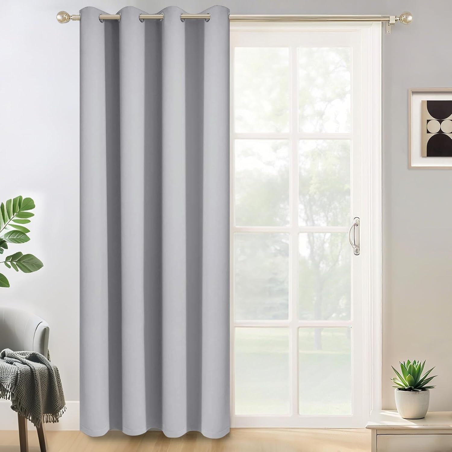 Room Darkening Gray Blackout Curtains 84 Inch Long Light Blocking Thermal Insulated Window Treatment Grommet Drapes for Bedroom Living Room, 52W X 84L, Grey Curtains, 2 Panels