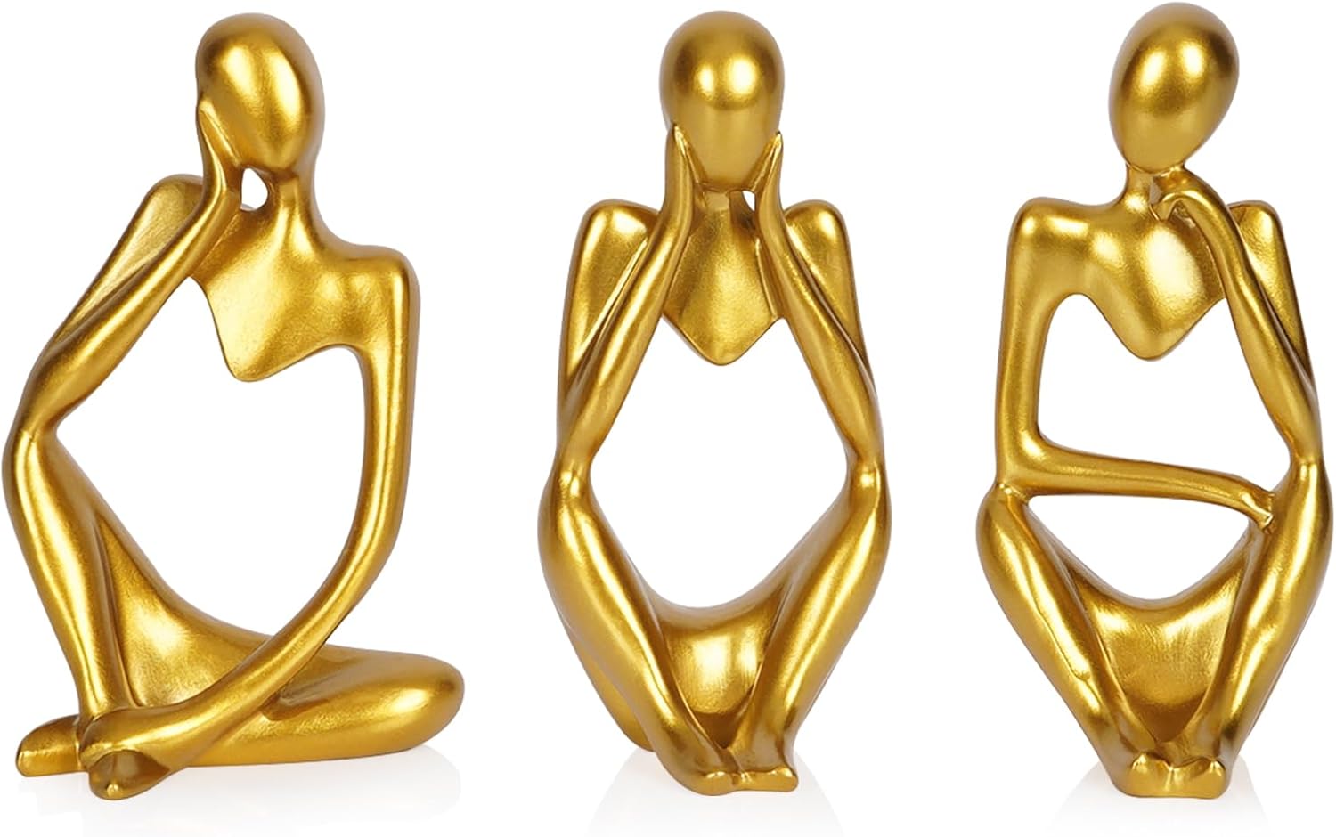 Abstract Thinker Resin Sculpture – Sandstone Home Decor