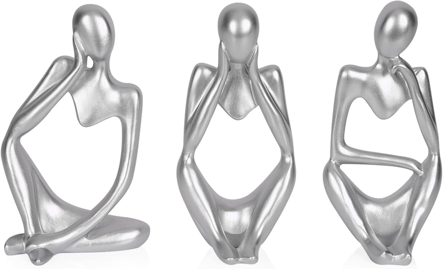 Abstract Thinker Resin Sculpture – Sandstone Home Decor