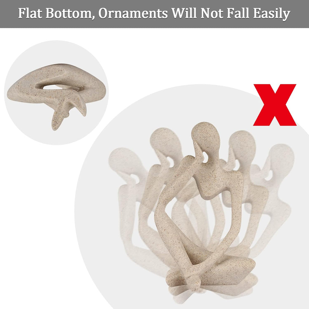 Abstract Thinker Resin Sculpture – Sandstone Home Decor