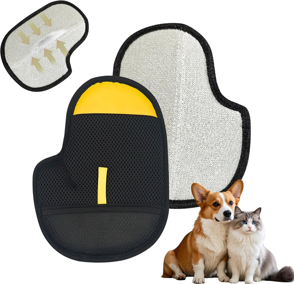 Pet Hair Removal Glove for Dogs Electrostatic Pet Gloves Hair Removal for Cats Animal Fur Grooming Mitt Reusable Magic Brush Hair Remover Tool for Carpet, Clothing, Laundry, Couch, Car Seat