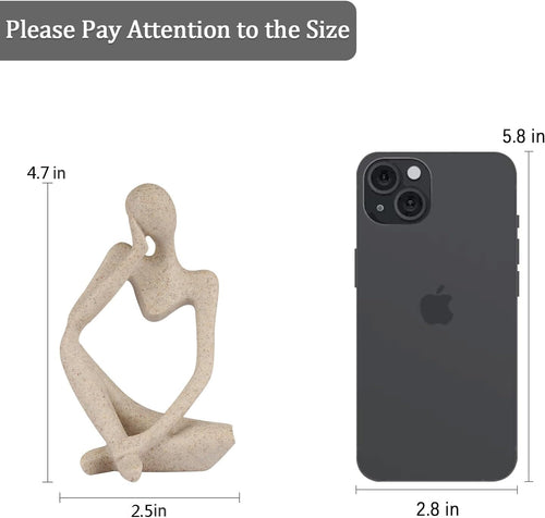 Abstract Thinker Resin Sculpture – Sandstone Home Decor