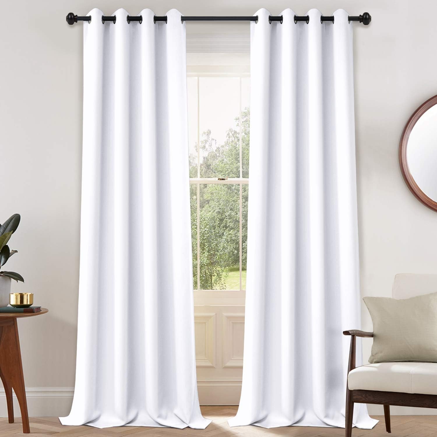 Room Darkening Gray Blackout Curtains 84 Inch Long Light Blocking Thermal Insulated Window Treatment Grommet Drapes for Bedroom Living Room, 52W X 84L, Grey Curtains, 2 Panels