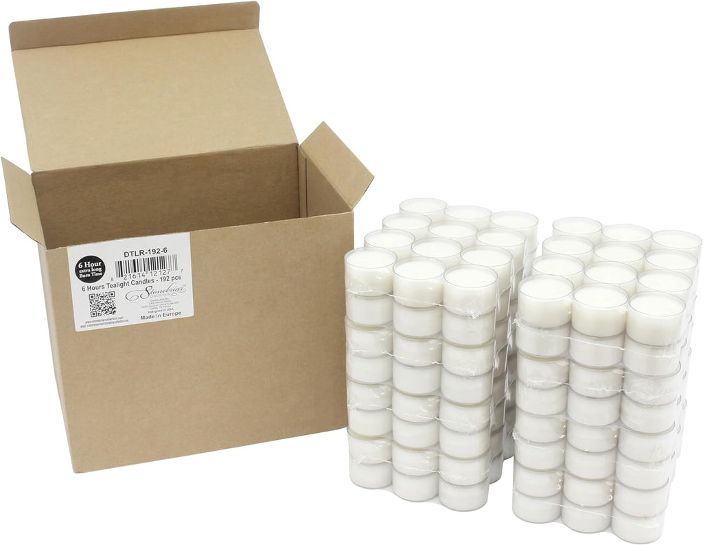 96 Pack Unscented White Tealight Candles – 6-7 Hour Burn