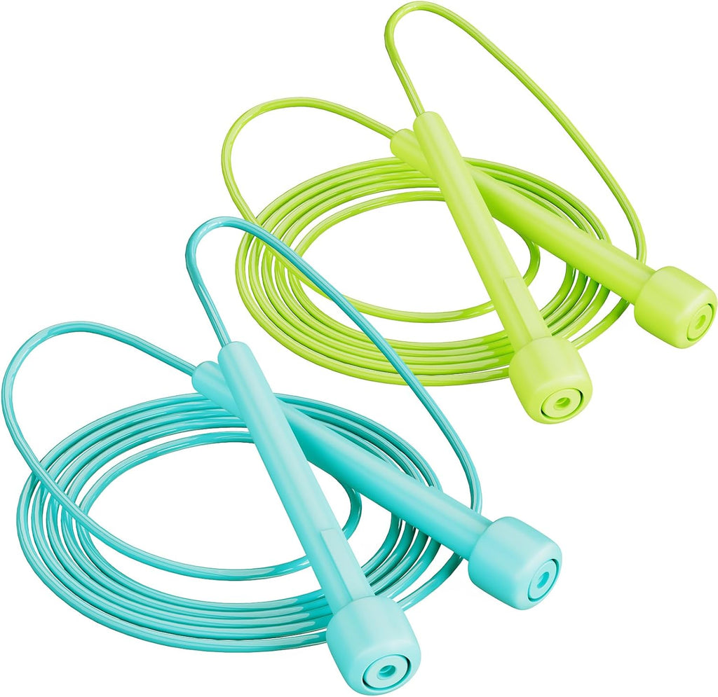 2 Pack Jump Rope for Fitness, Speed Rope Skipping Rope for Men, Kids and Women, Jumping Rope for Workout, Tangle-Free PVC Long Jump Rope Set, Adjustable Exercise Jumping Rope Boxing for Adult