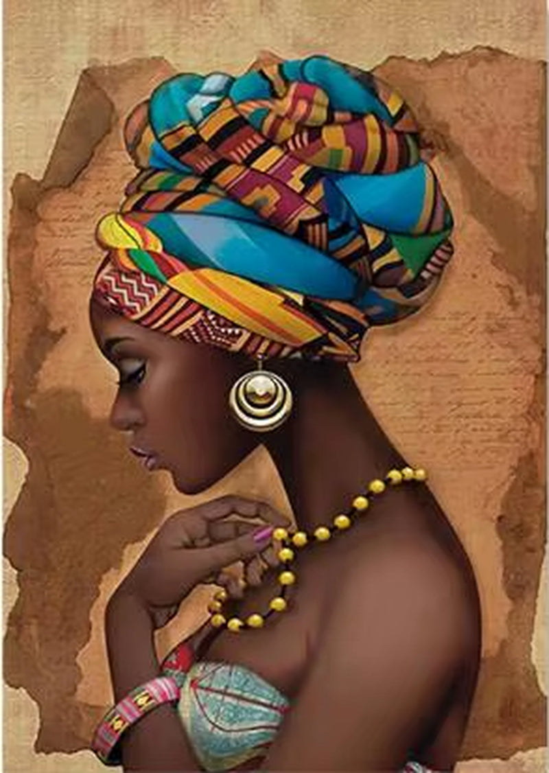 Abstract Figure Canvas Painting African Women Portrait Posters and Prints Wall Art for Living Room Home Decor Picture No Frame
