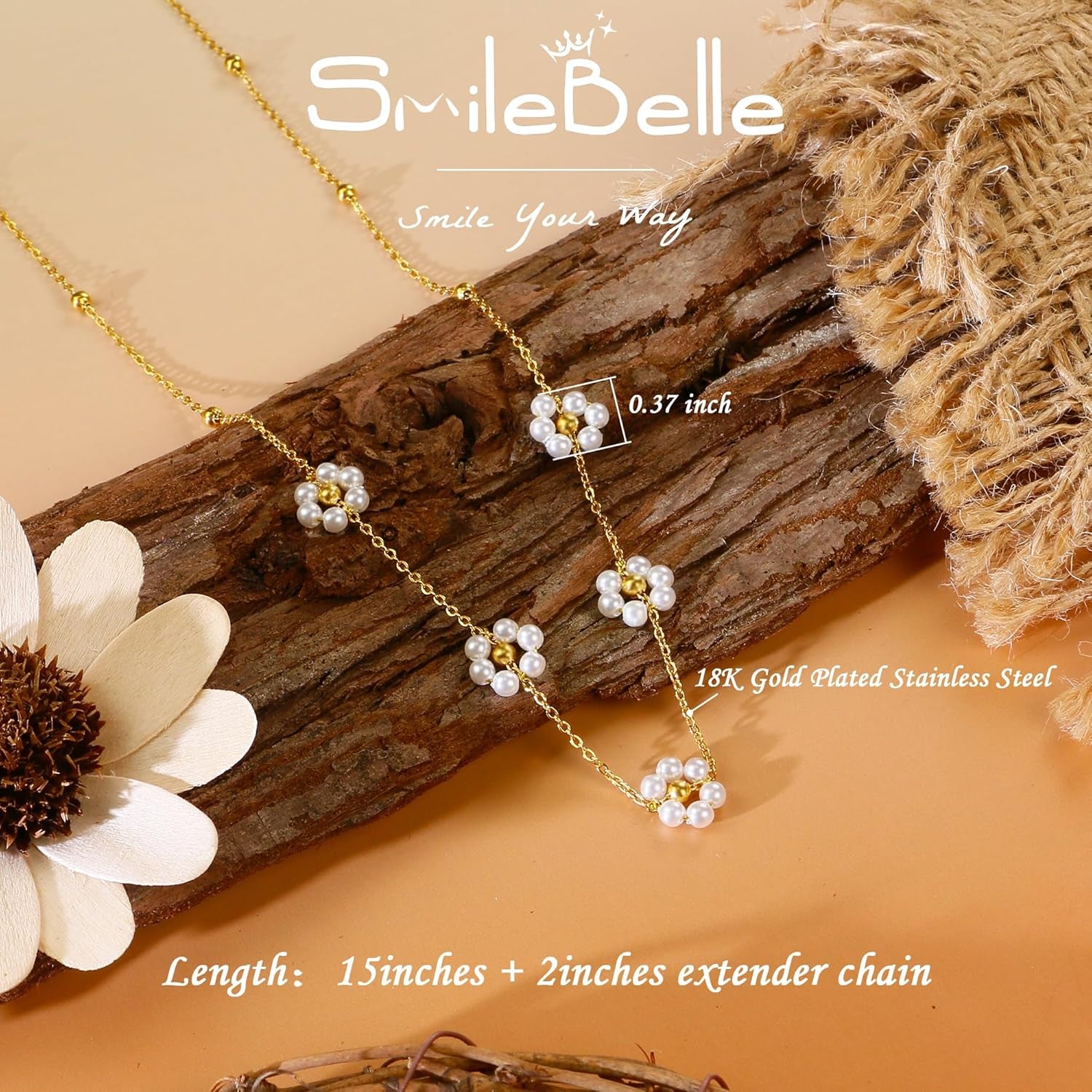 Pearl Necklaces, Daisy Pearls Choker for Women'S Pearl Strand Necklaces as Silver and Gold Choker for Teens, Silver Daisy Birthday Gifts 3 Pearls White Necklace as Prom Bridesmaid Gifts