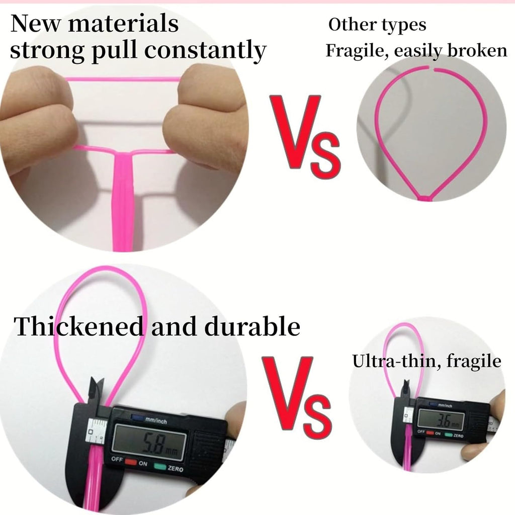 6Pcs Topsy Tail and Hair Loop Styling Tool Set - Ponytail Makers, French Braid Loops in Large and Small, Hair Pull through Tools (Pink, Blue, Purple) for Women and Girls