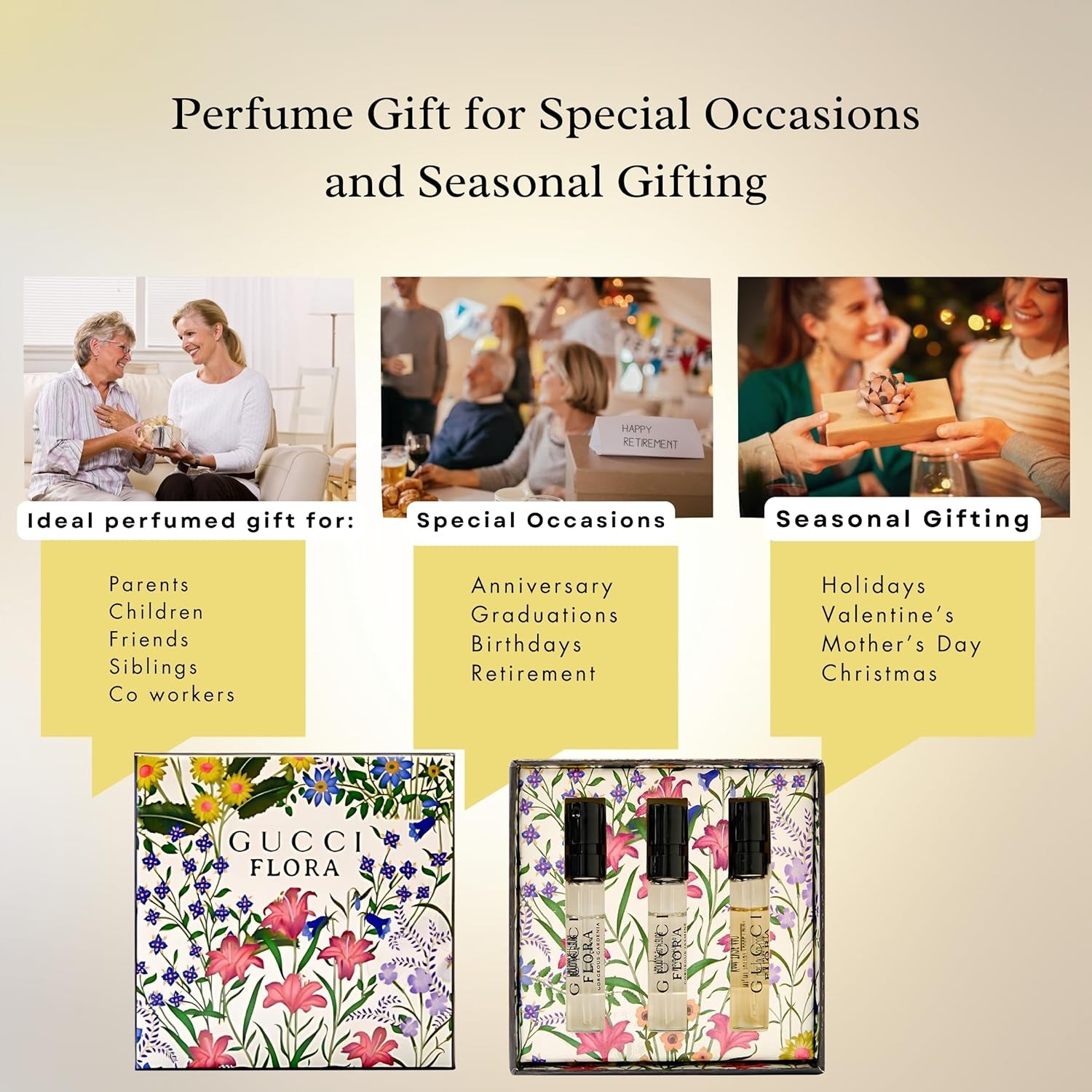 Flora Perfume Gift Set for Women Mini Fragrance Travel Spray Gift Sampler, EDP Luxury Fragrance Vials (3 X 0.05 Fl Oz)