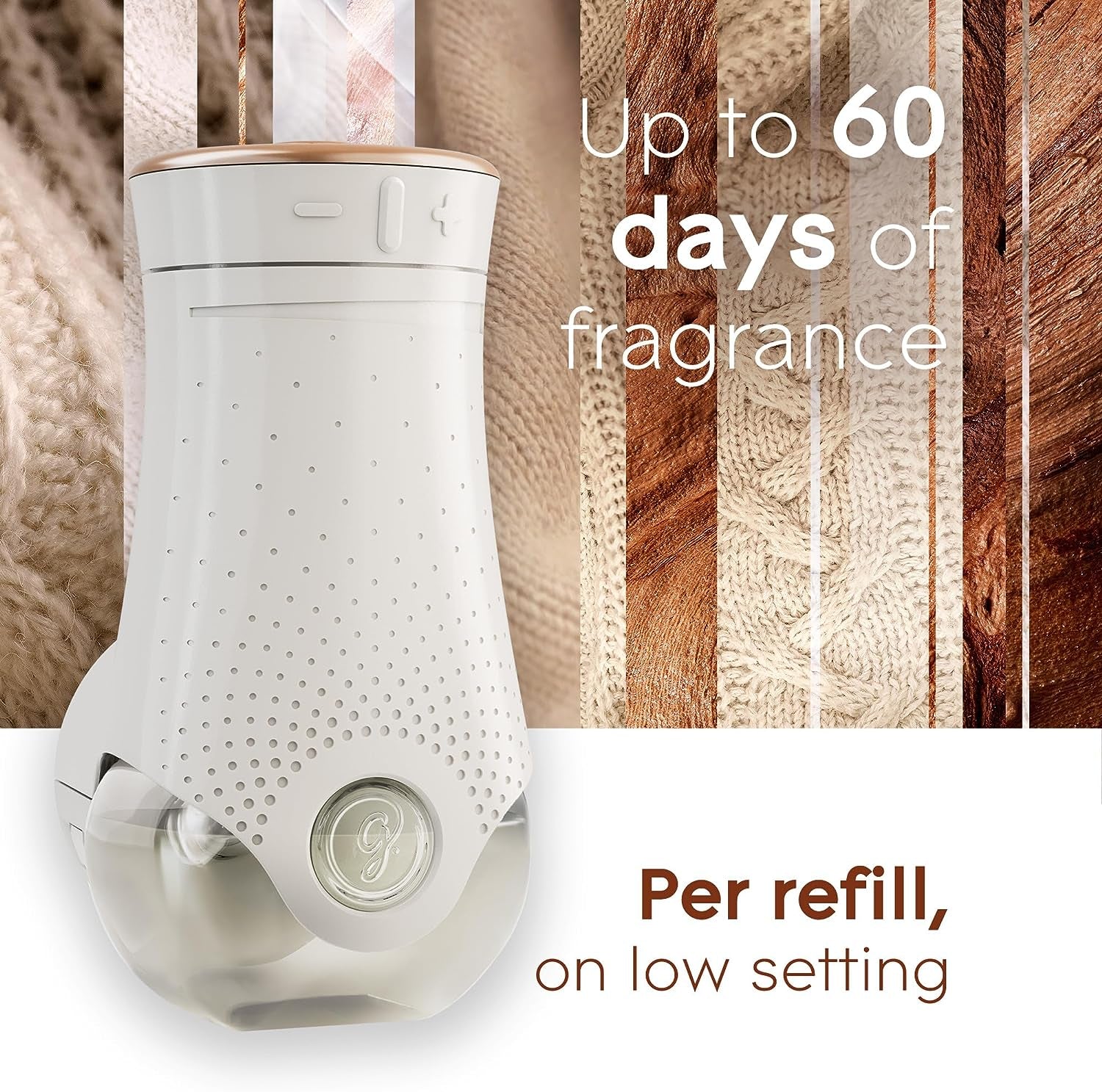 Plugins Refills Air Freshener Starter Kit, Cashmere Woods, Scented and Essential Oils for Home and Bathroom, 0.67 Fl Oz, 1 Warmer + 1 Refill