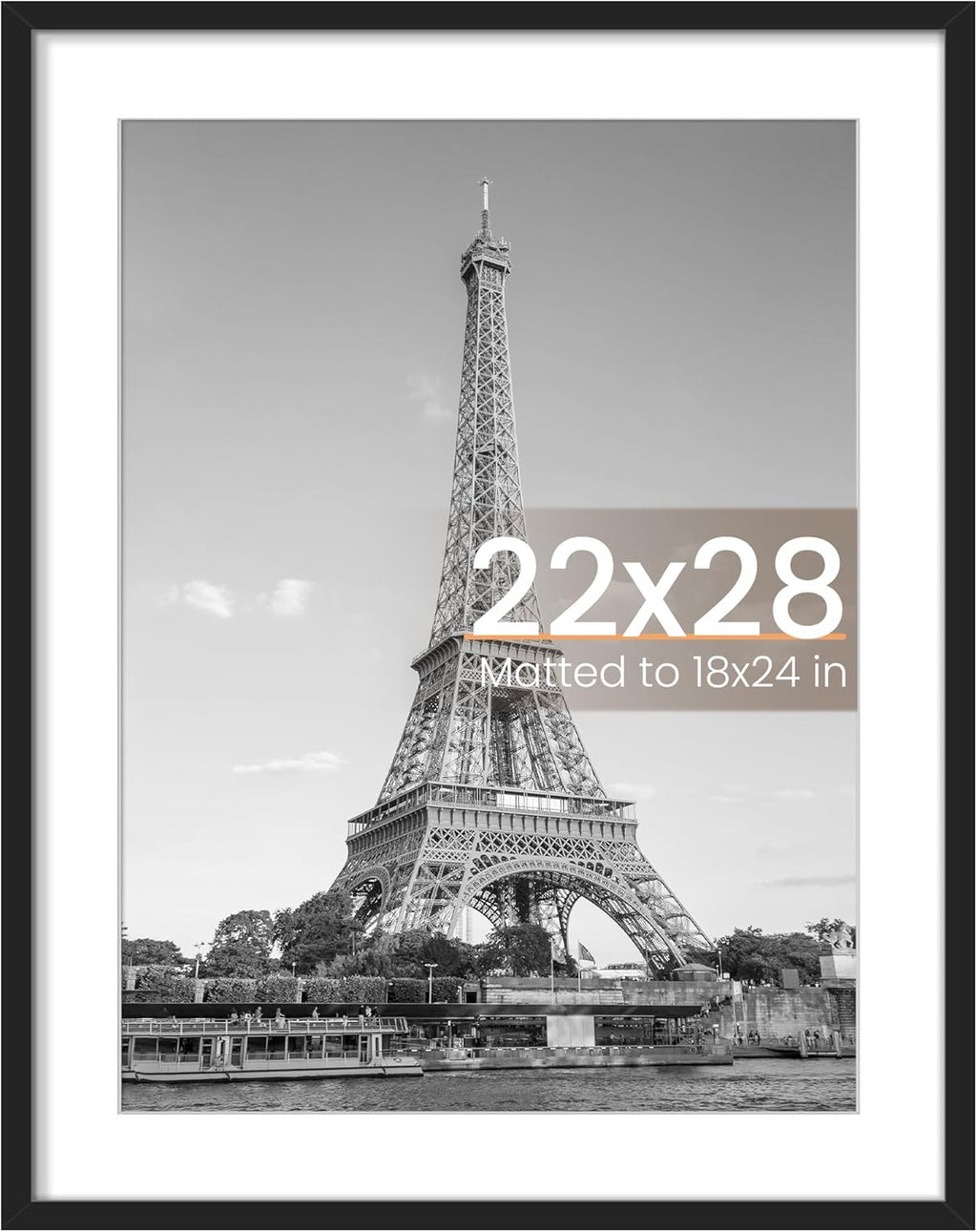 8.5x11 Black Picture Frame – Wall Hanging Display with Mat