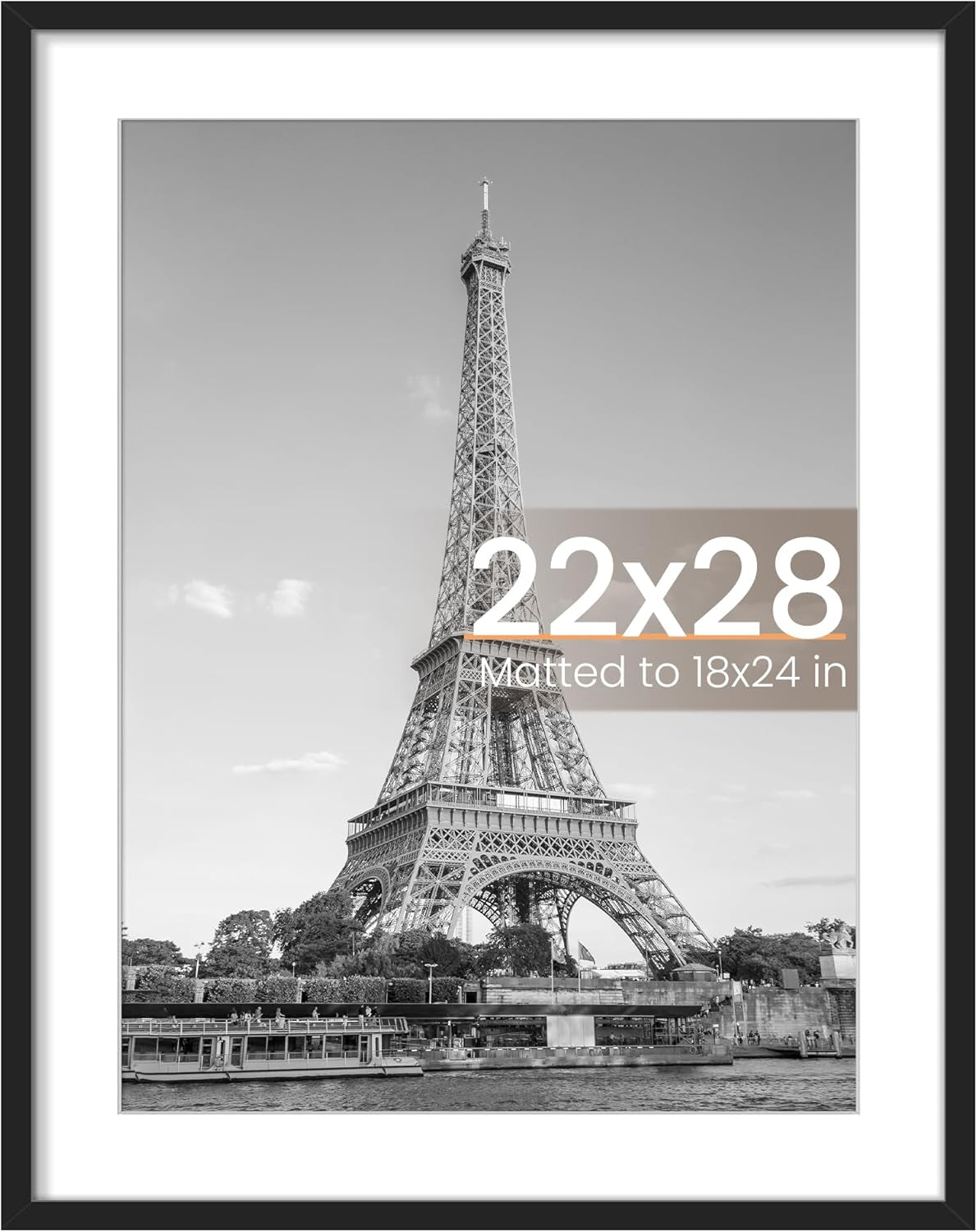 8.5x11 Black Picture Frame – Wall Hanging Display with Mat