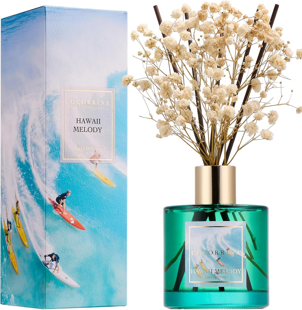 Reed Diffuser Set, Clean Linen 6.7 Fl Oz Scented Diffuser with Sticks Home Fragrance Reed Diffuser for Bathroom Shelf Decor
