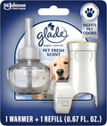 Plugins Refills Air Freshener Starter Kit, Pet Fresh Scent, Scented and Essential Oils for Home and Bathroom, 0.67 Fl Oz, 1 Warmer + 1 Refill