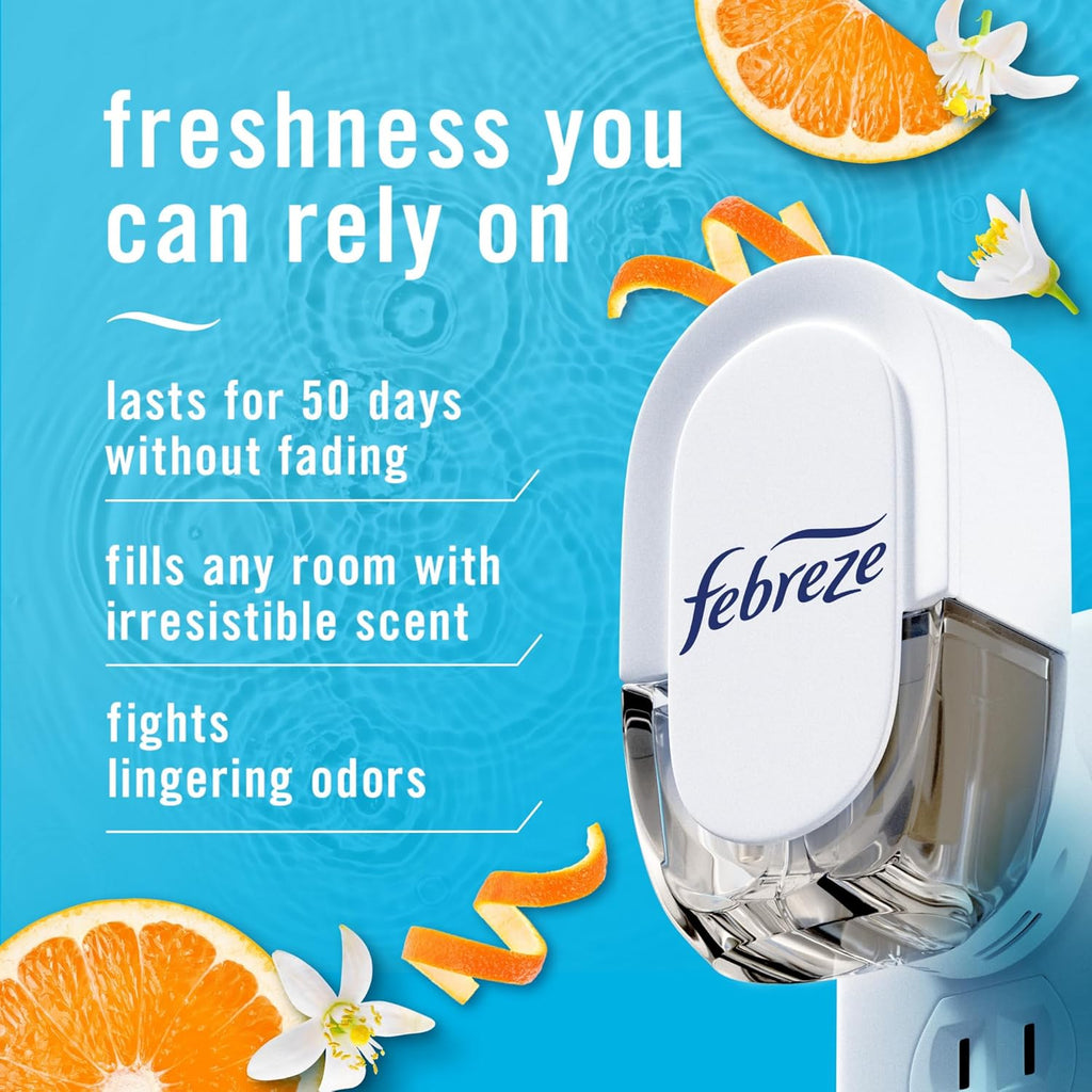 Plug in Air Freshener, Odor-Fighting Scented Oil Refill for Home, Bathroom, & Kitchen, Long Lasting, Refresh & Energize and Soothe & Restore Scents, 0.87Oz Refills, 4Ct (2 of Each)