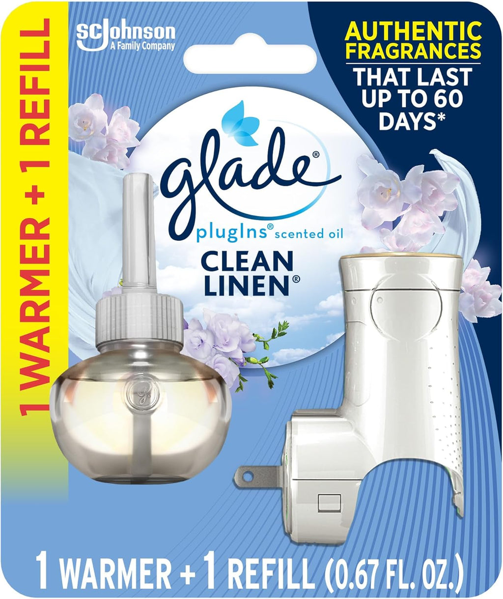 Plugins Refills Air Freshener Starter Kit, Cashmere Woods, Scented and Essential Oils for Home and Bathroom, 0.67 Fl Oz, 1 Warmer + 1 Refill