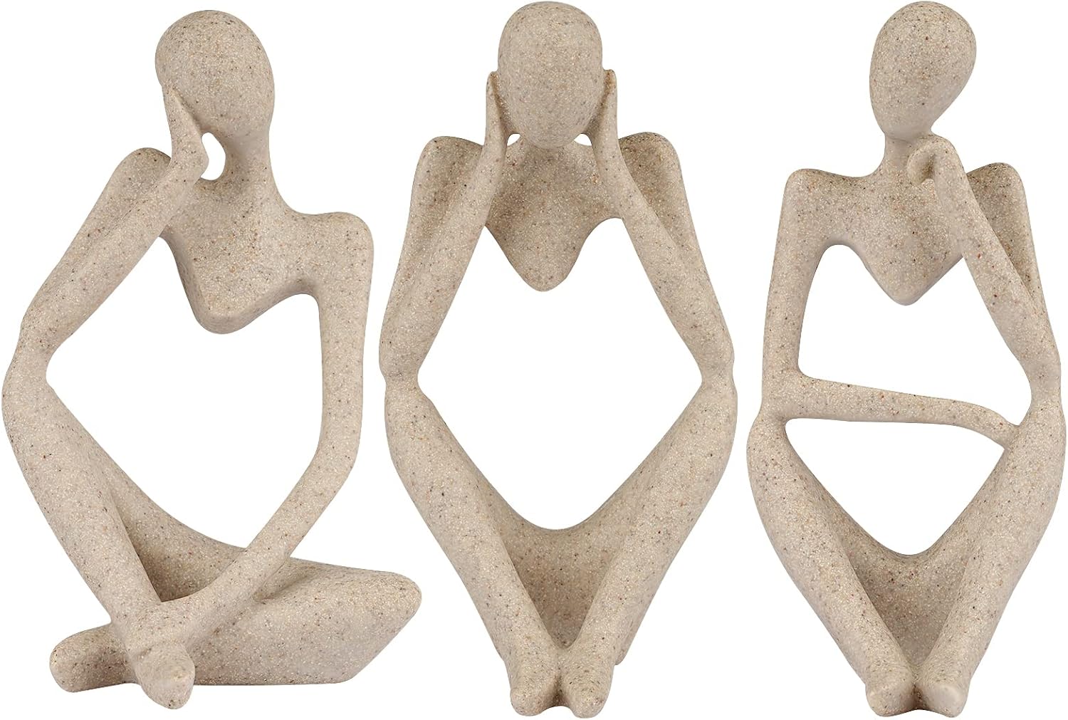 Abstract Thinker Resin Sculpture – Sandstone Home Decor