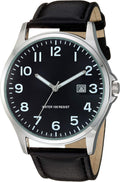 Men'S Easy to Read 42Mm Leather Band Analog Watch