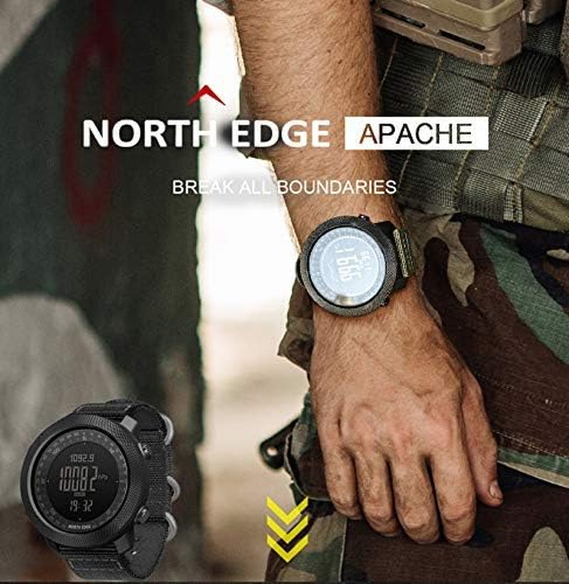 Apache Tactical Sports Watches for Men , Outdoor Survival Military Compass Rock Solid Digital Watches with Durable Band, Steps Tracker Pedometer Calories (Green)…