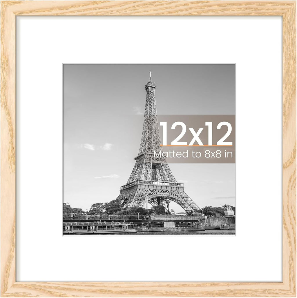 8.5x11 Black Picture Frame – Wall Hanging Display with Mat