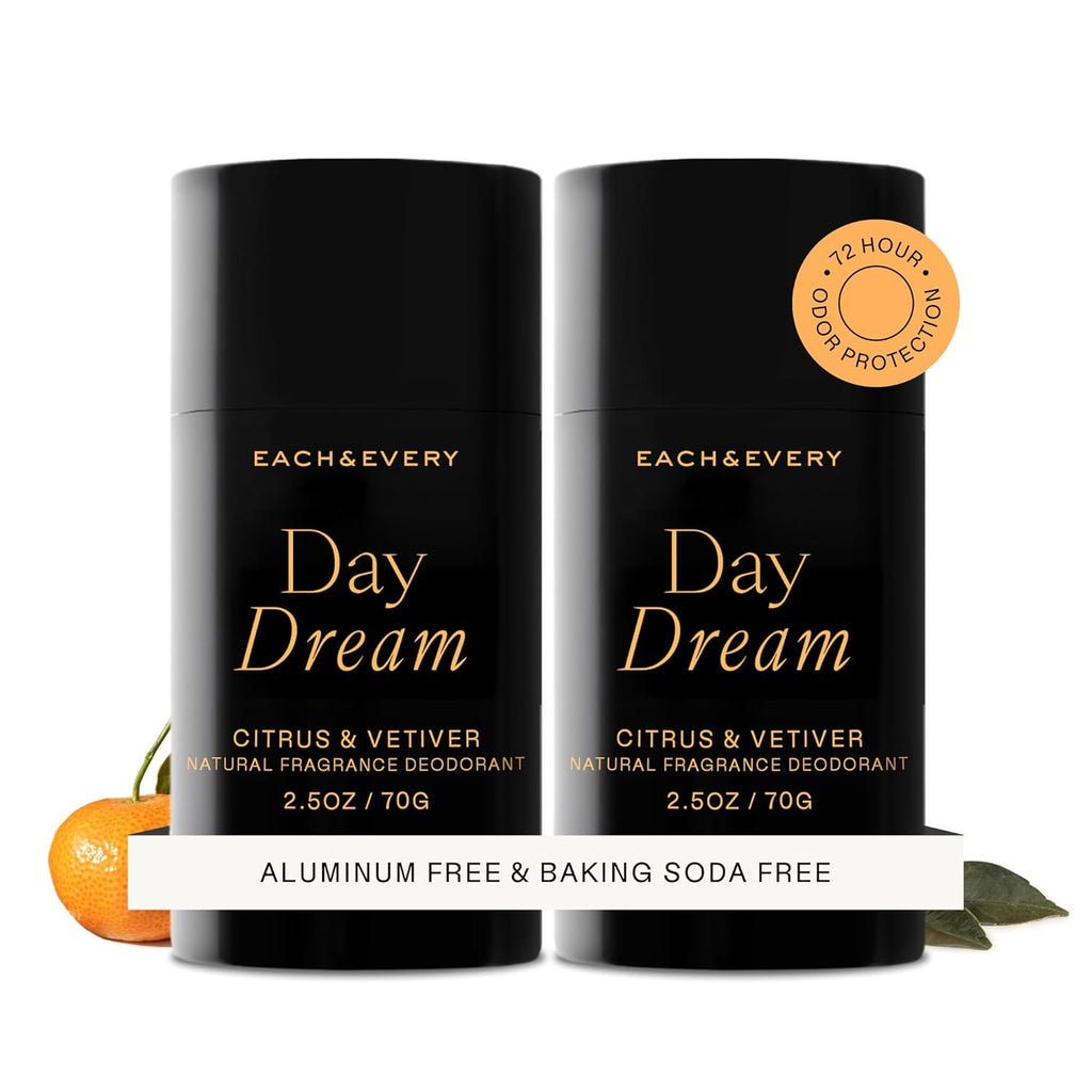 Aluminum Free Deodorant for Women & Men, Lavender & Lemon - All Natural Deodorant for Sensitive Skin, EWG Verified - Clean, Baking Soda-Free, Plant-Based Fragrance - 2.5Oz, 2 Pack
