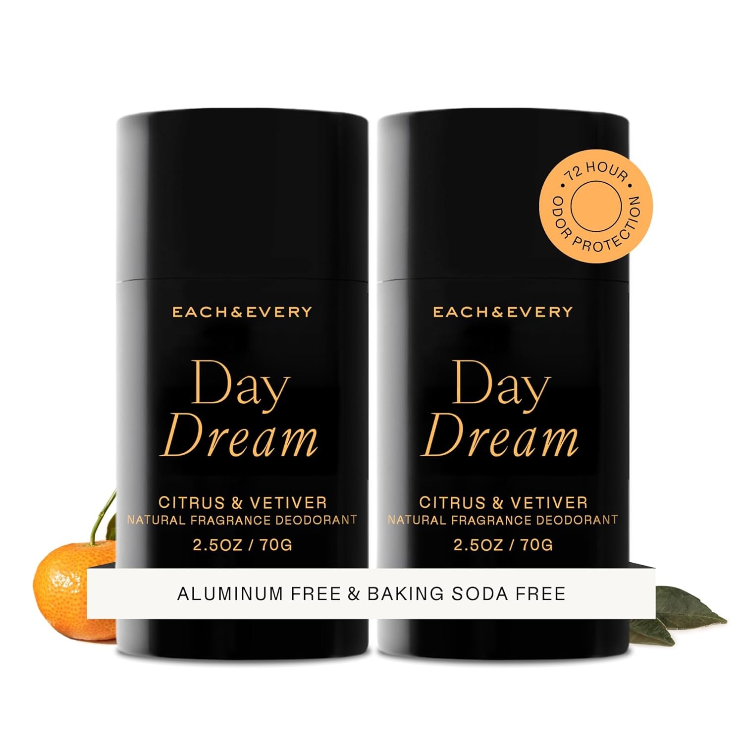 Aluminum Free Deodorant for Women & Men, Lavender & Lemon - All Natural Deodorant for Sensitive Skin, EWG Verified - Clean, Baking Soda-Free, Plant-Based Fragrance - 2.5Oz, 2 Pack
