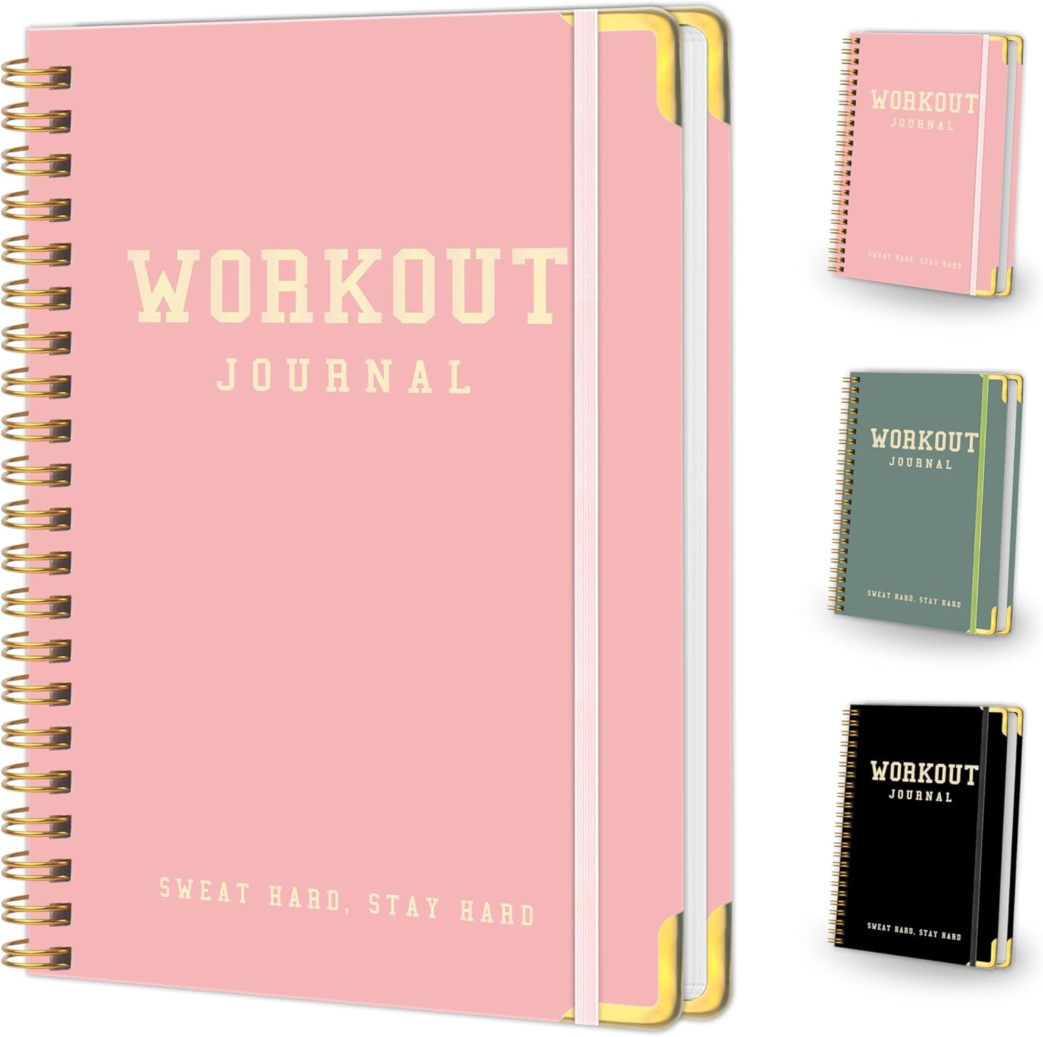 Fitness Workout Planner for Women & Men, A5(5.7" X 8.2") Workout Log Planner for Track Gym ＆ Home Workouts, Track Progress, Achieve Your Wellness Goals - Green
