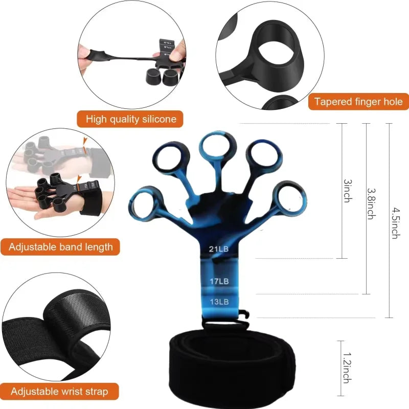 Finger Gripper Finger Exerciser Guitar Finger Exerciser 6 Resistant Levels Recovery Physical Tools Hand Strengthener for Patient