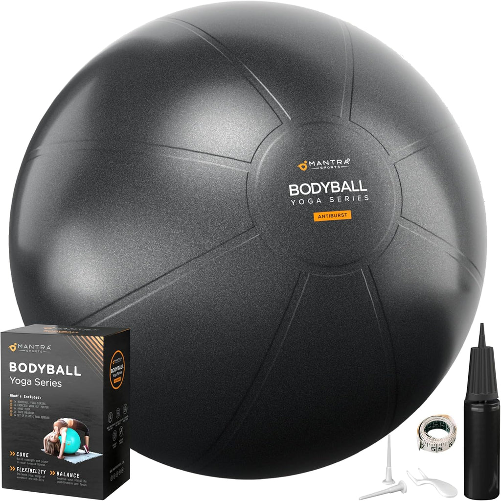Exercise Ball – Yoga Ball for Pilates & Fitness - Birthing for Pregnancy, Stability, Core, Balance, Therapy for Physical Rehab, Workout for Home Gym & Office Chair, Fast Pump Included