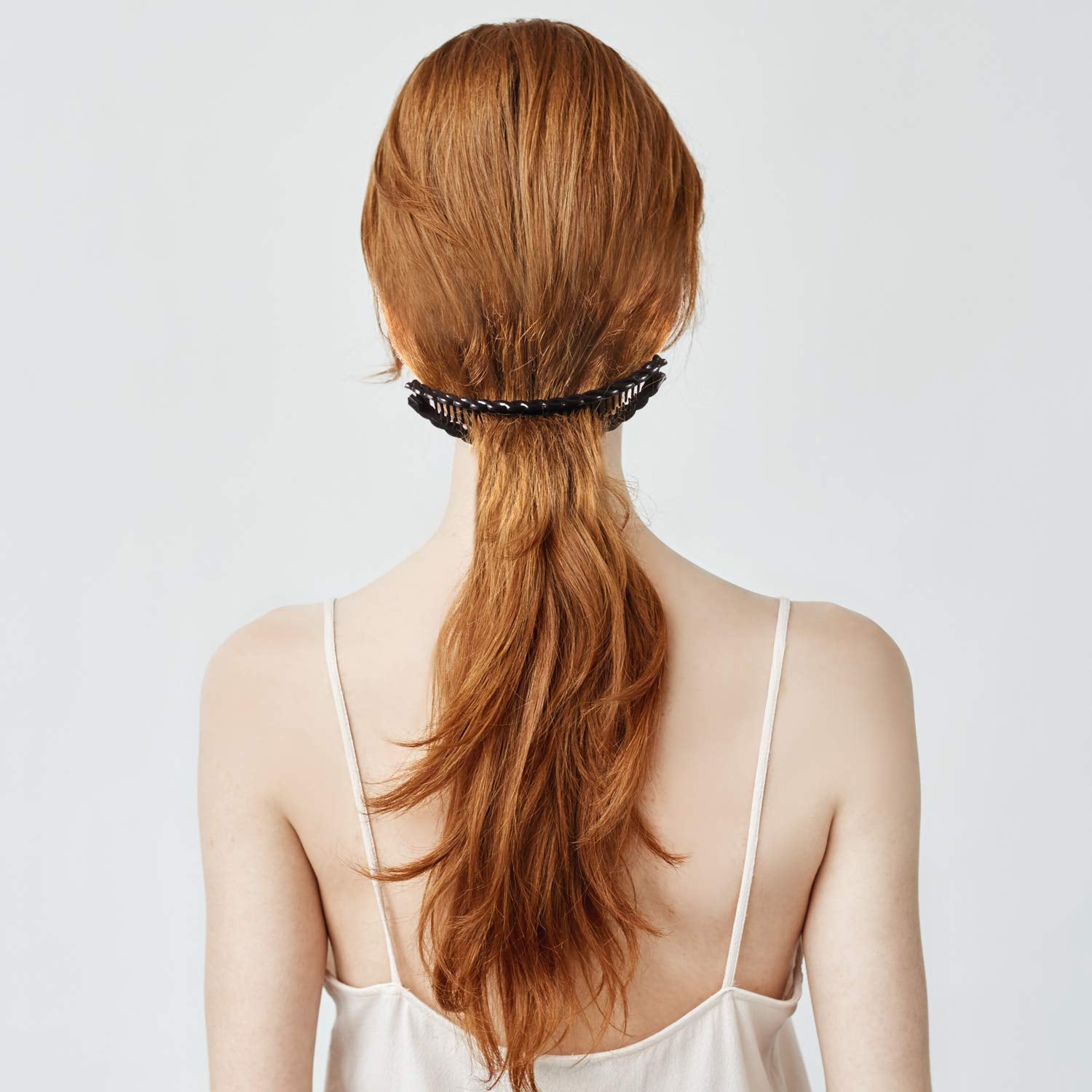 6 Pieces Banana Hair Clip Clincher Combs Clip Fishtail Fish Shape Hair Clip Ponytail Banana Clip Accessory for Women Hair(Black, Brown)