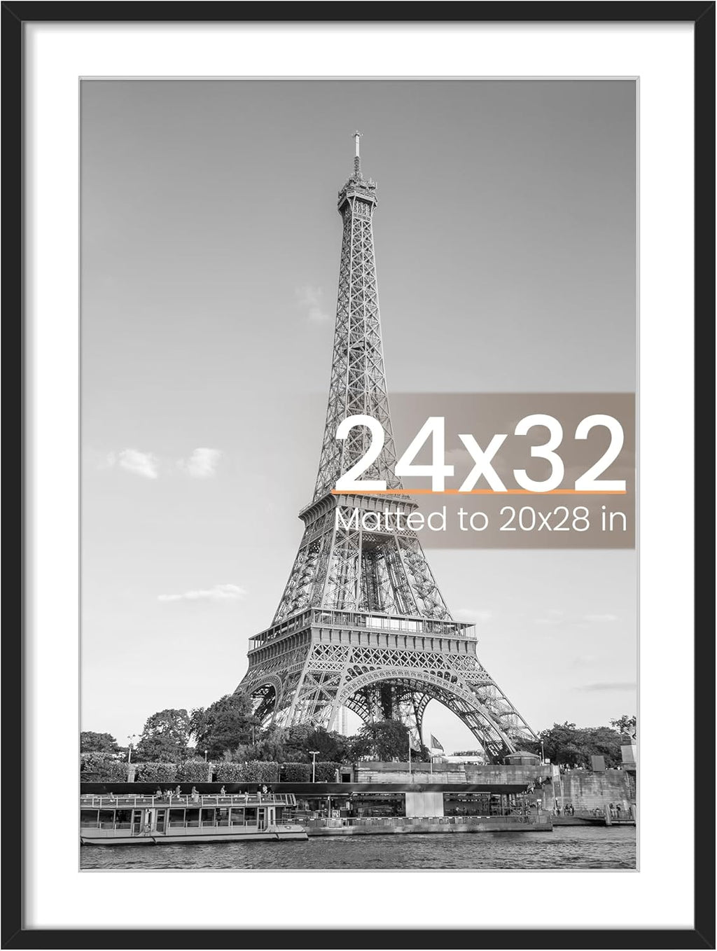 8.5x11 Black Picture Frame – Wall Hanging Display with Mat