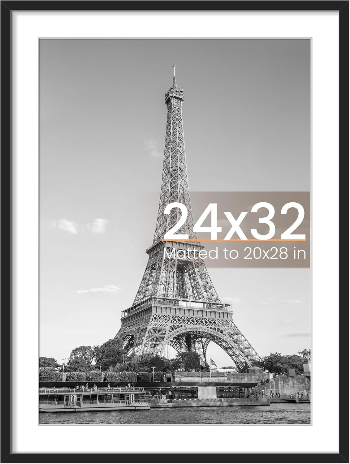 8.5x11 Black Picture Frame – Wall Hanging Display with Mat